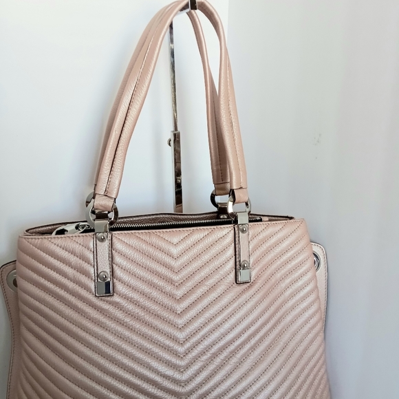 🔵 orYANY Pebble Leather Convertible Tote Bag - Metallic Pink Brand New - Picture 9 of 12